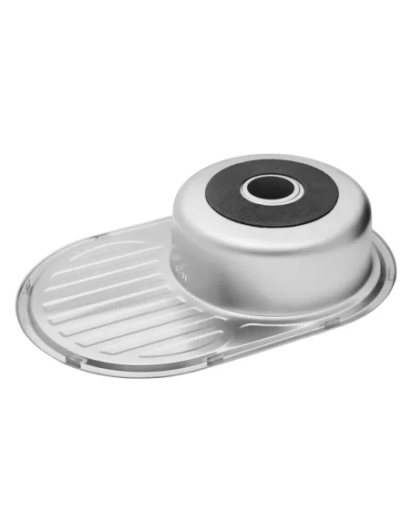 Мийка для кухні овальна Kroner KRP Dekor - 7750 з нержавіючої сталі 0.6 мм