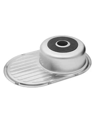 Мийка для кухні овальна Kroner KRP Dekor - 7750 з нержавіючої сталі 0.8 мм