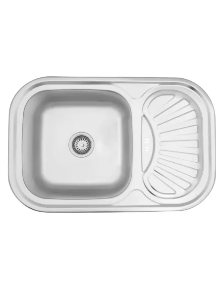 Мойка для кухни прямоугольная Kroner KRP Dekor - 7549 из нержавеющей стали