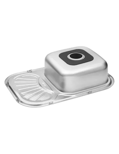 Мойка для кухни прямоугольная Kroner KRP Dekor - 7549 из нержавеющей стали