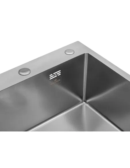 Мойка для кухни квадратная Kroner KRP Derby - 5050HM Brush из нержавеющей стали 2,5/0,5 мм