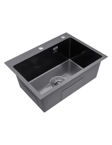 Мийка для кухні прямокутна Kroner KRP Derby - 5843HM PVD з нержавіючої сталі 2,5/0,5 мм