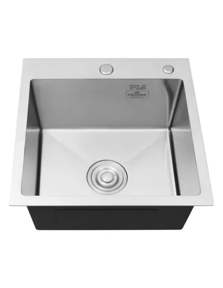 Мойка для кухни квадратная Kroner KRP Gebürstet - 4545HM из нержавеющей стали 3.0/1.0 мм