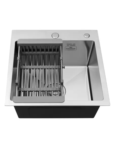 Мийка для кухні квадратна Kroner KRP Gebürstet - 5050HM із нержавіючої сталі 3.0/1.0 мм