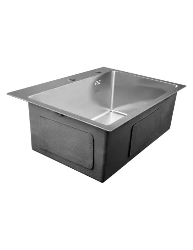 Мийка для кухні прямокутна Kroner KRP Gebürstet - 5843HM із нержавіючої сталі 3.0/1.0 мм