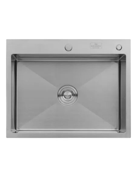 Мийка прямокутна для кухні Kroner KRP Gebürstet - 6350HM з нержавіючої сталі 3.0/1.0 мм