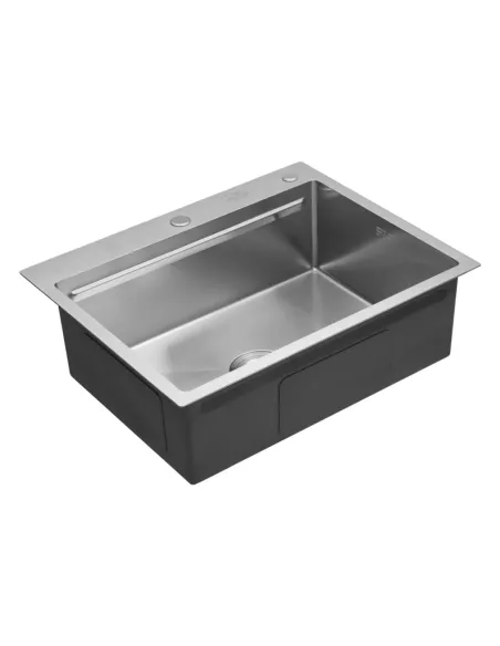 Мойка для кухни прямоугольная Kroner KRP Gebürstet - 6350HM из нержавеющей стали 3.0/1.0 мм