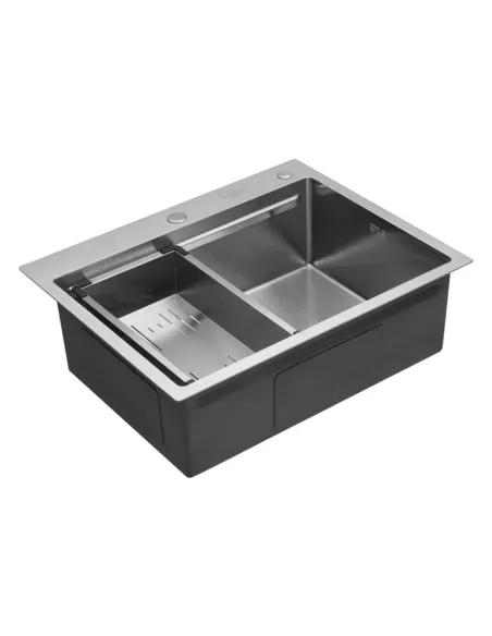 Мойка для кухни прямоугольная Kroner KRP Gebürstet - 6350HM из нержавеющей стали 3.0/1.0 мм