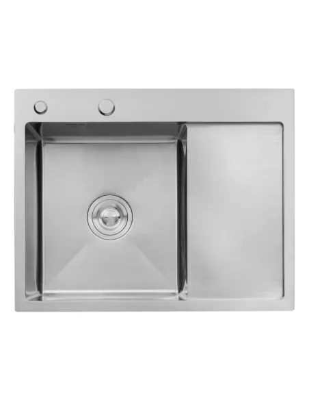 Мийка прямокутна для кухні Kroner KRP Gebürstet - 6350LHM з нержавіючої сталі 3.0/1.0 мм