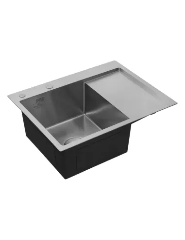 Мийка прямокутна для кухні Kroner KRP Gebürstet - 6350LHM з нержавіючої сталі 3.0/1.0 мм