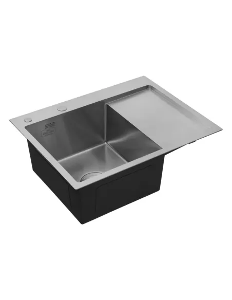 Мийка прямокутна для кухні Kroner KRP Gebürstet - 6350LHM з нержавіючої сталі 3.0/1.0 мм