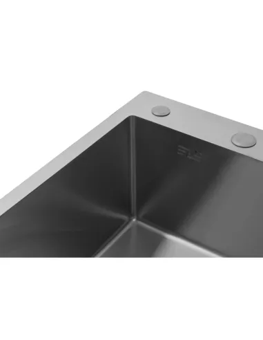 Мийка прямокутна для кухні Kroner KRP Gebürstet - 6350LHM з нержавіючої сталі 3.0/1.0 мм