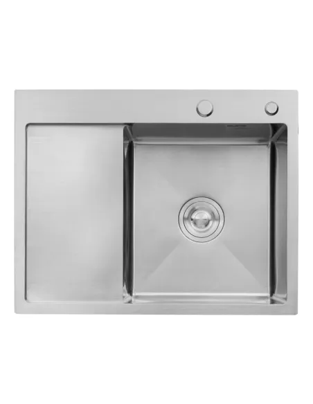 Мийка для кухні прямокутна Kroner KRP Gebürstet-6350RHM з нержавіючої сталі 3.0/1.0 мм