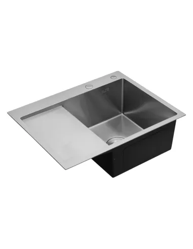 Мийка для кухні прямокутна Kroner KRP Gebürstet-6350RHM з нержавіючої сталі 3.0/1.0 мм