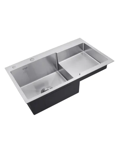 Мойка для кухни прямоугольная Kroner KRP Gebürstet - 7848LHM из нержавеющей стали 3.0/1.0 мм