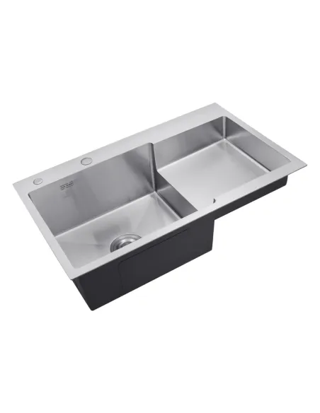 Мийка прямокутна для кухні Kroner KRP Gebürstet - 7848LHM з нержавіючої сталі 3.0/1.0 мм