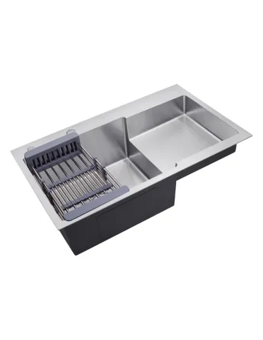 Мийка прямокутна для кухні Kroner KRP Gebürstet - 7848LHM з нержавіючої сталі 3.0/1.0 мм