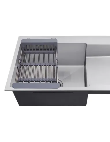 Мийка прямокутна для кухні Kroner KRP Gebürstet - 7848LHM з нержавіючої сталі 3.0/1.0 мм