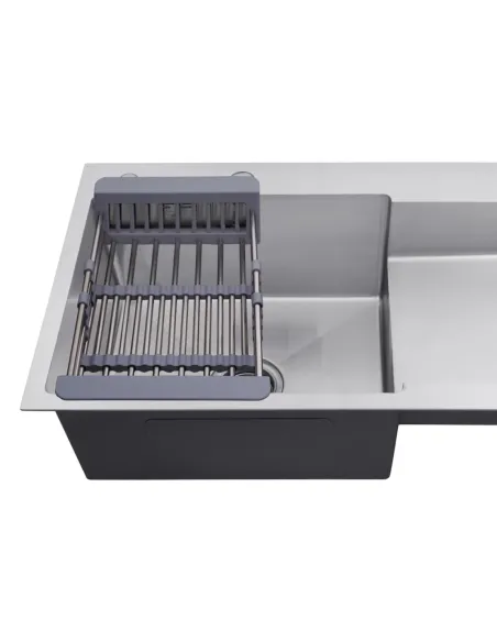 Мойка для кухни прямоугольная Kroner KRP Gebürstet - 7848LHM из нержавеющей стали 3.0/1.0 мм