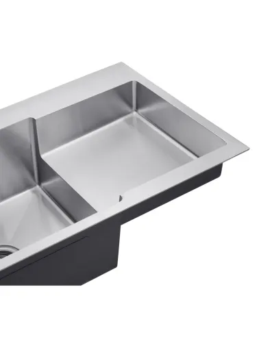 Мойка для кухни прямоугольная Kroner KRP Gebürstet - 7848LHM из нержавеющей стали 3.0/1.0 мм