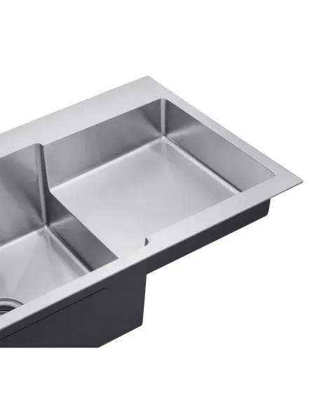 Мойка для кухни прямоугольная Kroner KRP Gebürstet - 7848LHM из нержавеющей стали 3.0/1.0 мм