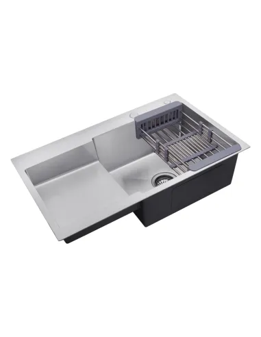 Мийка прямокутна для кухні Kroner KRP Gebürstet - 7848RHM з нержавіючої сталі 3.0/1.0 мм