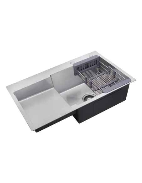 Мийка прямокутна для кухні Kroner KRP Gebürstet - 7848RHM з нержавіючої сталі 3.0/1.0 мм