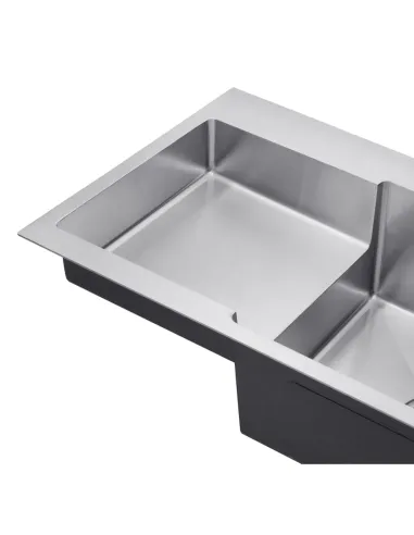 Мийка прямокутна для кухні Kroner KRP Gebürstet - 7848RHM з нержавіючої сталі 3.0/1.0 мм