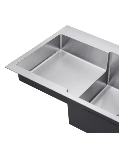 Мийка прямокутна для кухні Kroner KRP Gebürstet - 7848RHM з нержавіючої сталі 3.0/1.0 мм