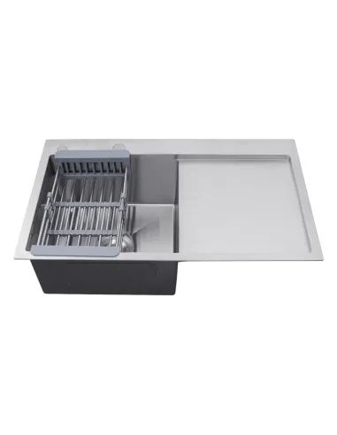 Мойка для кухни прямоугольная Kroner KRP Gebürstet - 7849LHM из нержавеющей стали 3.0/1.0 мм