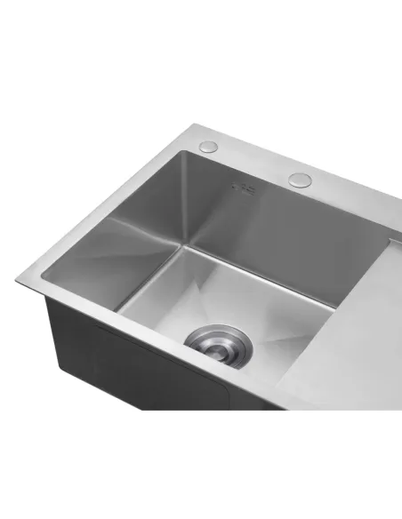 Мойка для кухни прямоугольная Kroner KRP Gebürstet - 7849LHM из нержавеющей стали 3.0/1.0 мм