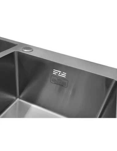 Мойка для кухни прямоугольная Kroner KRP Gebürstet - 7843ZHM из нержавеющей стали 3.0/1.0 мм, с двумя чашами