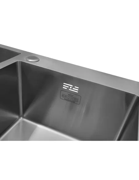 Мойка для кухни прямоугольная Kroner KRP Gebürstet - 7843ZHM из нержавеющей стали 3.0/1.0 мм, с двумя чашами