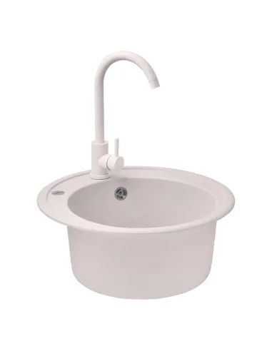 Мойка для кухни круглая Kroner KRP Komposit COL - 510, каменная, песочная