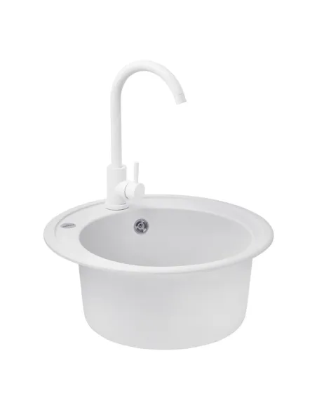 Мойка для кухни круглая Kroner KRP Komposit GRA - 510, каменная, серая