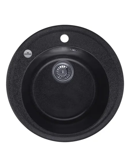Мойка для кухни круглая Kroner KRP Komposit GRB - 510, каменная, графит