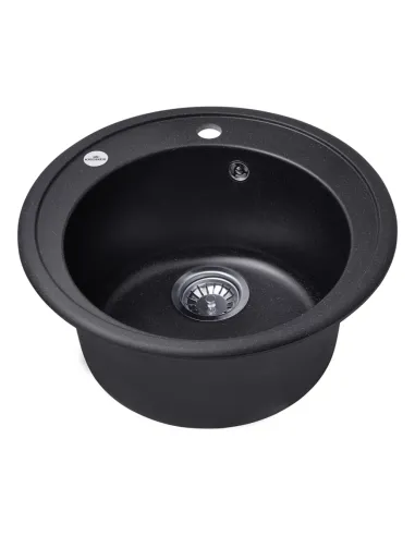 Мойка для кухни круглая Kroner KRP Komposit SCH - 510, каменная, черная