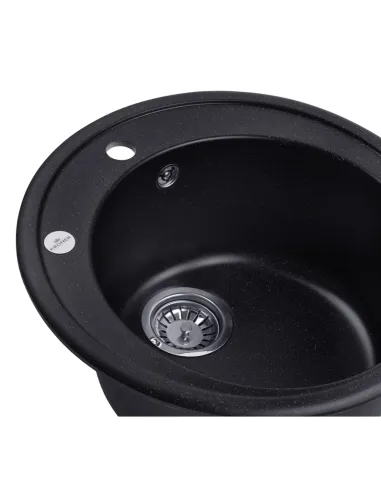 Мойка для кухни круглая Kroner KRP Komposit SCH - 510, каменная, черная