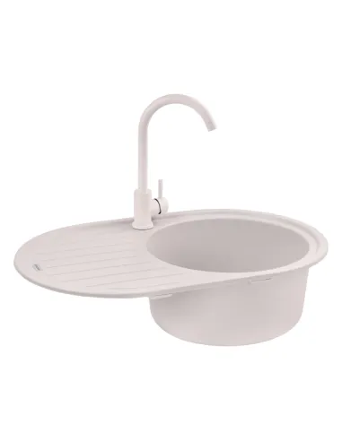 Мойка для кухни овальная Kroner KRP Komposit COL - 7750, каменная, песочная