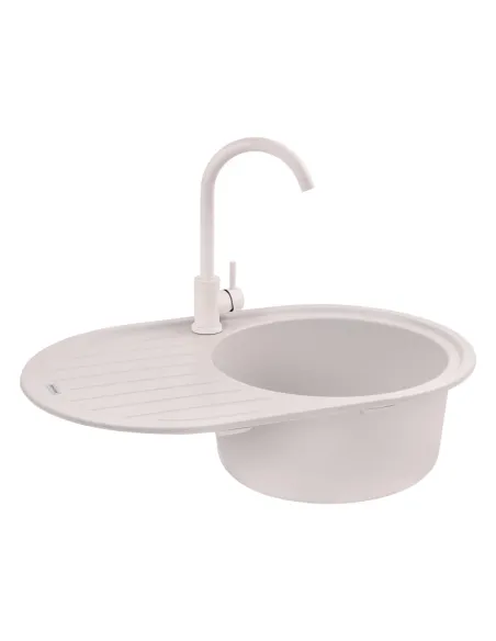 Мойка для кухни овальная Kroner KRP Komposit COL - 7750, каменная, песочная