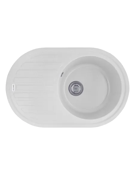 Мийка для кухні овальна Kroner KRP Komposit GRA-7750, кам`яна, сіра