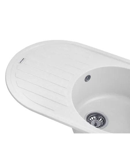 Мийка для кухні овальна Kroner KRP Komposit GRA-7750, кам`яна, сіра