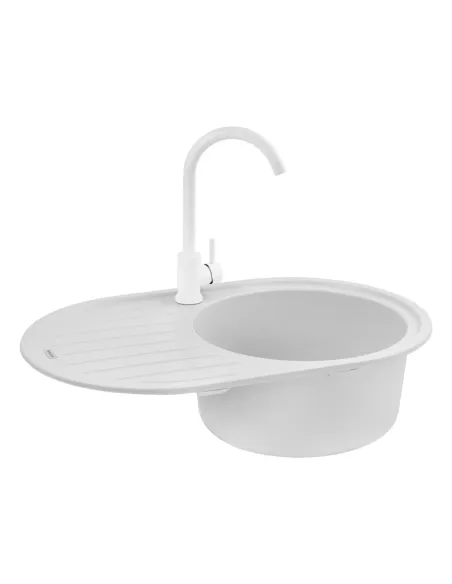 Мийка для кухні овальна Kroner KRP Komposit GRA-7750, кам`яна, сіра