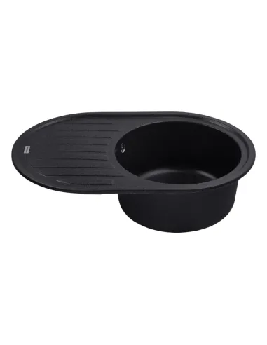 Мийка для кухні овальна Kroner KRP Komposit GRB-7750, кам`яна, графіт