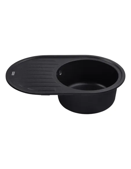 Мийка для кухні овальна Kroner KRP Komposit GRB-7750, кам`яна, графіт