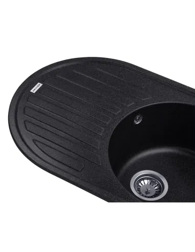 Мойка для кухни овальная Kroner KRP Komposit GRB - 7750, каменная, графит