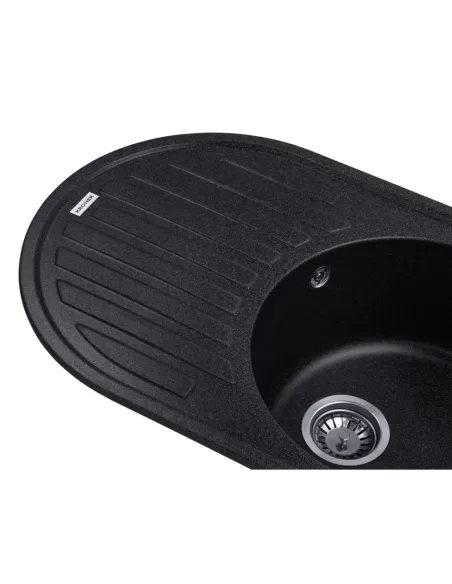 Мойка для кухни овальная Kroner KRP Komposit GRB - 7750, каменная, графит