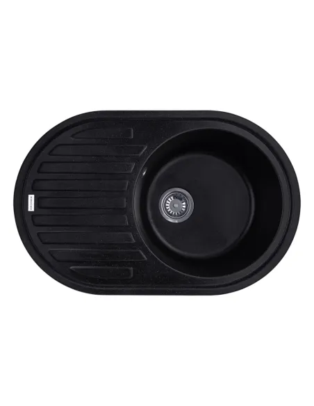 Мойка для кухни овальная Kroner KRP Komposit SCH - 7750, каменная, черная