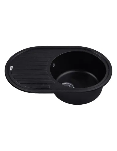 Мойка для кухни овальная Kroner KRP Komposit SCH - 7750, каменная, черная