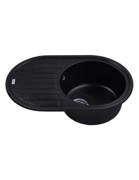 Мойка для кухни овальная Kroner KRP Komposit SCH - 7750, каменная, черная